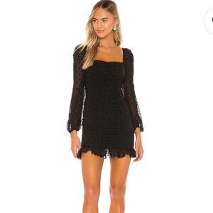 NWOT Revolve Lovers + Friends Arielle Black Dot Mini Dress Medium